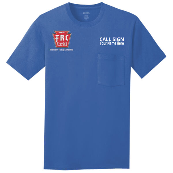 FRC with printed club logo and call and name - Core Cotton Pocket Tee Thumbnail