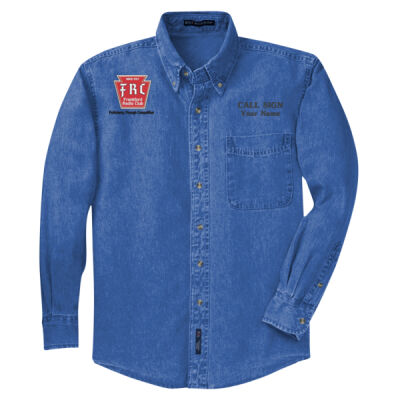 FRC with club logo, call and name - Long Sleeve Denim Shirt Thumbnail