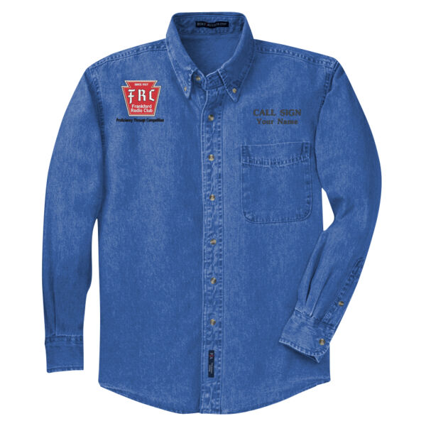 FRC with club logo, call and name - Long Sleeve Denim Shirt Thumbnail